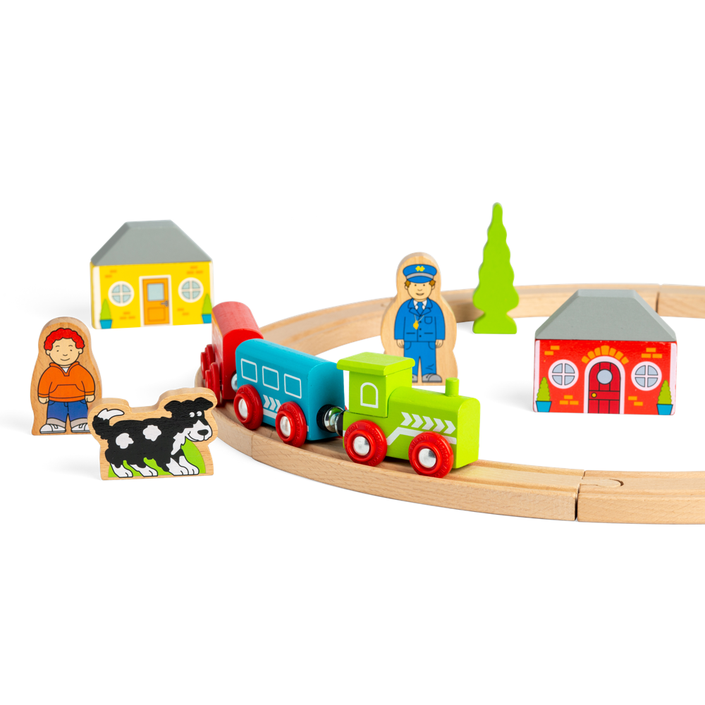 Wooden My First Train Set for Toddlers with Accessories FSC Certified