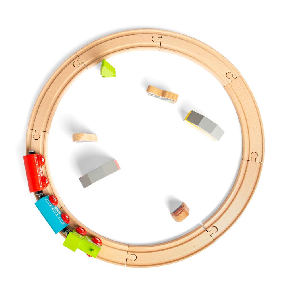 Wooden My First Train Set for Toddlers with Accessories FSC Certified