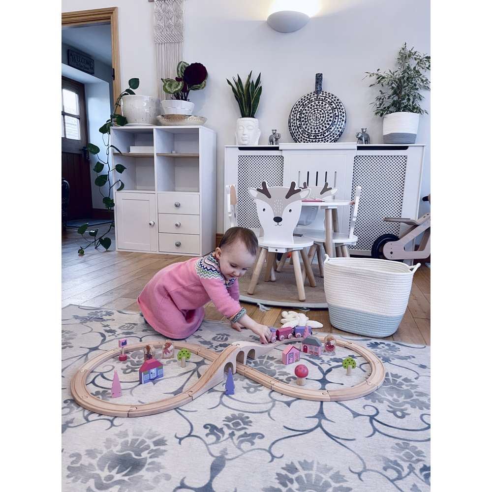 Fairy Wooden Train Set for Kids with Track and Accessories 35 Piece