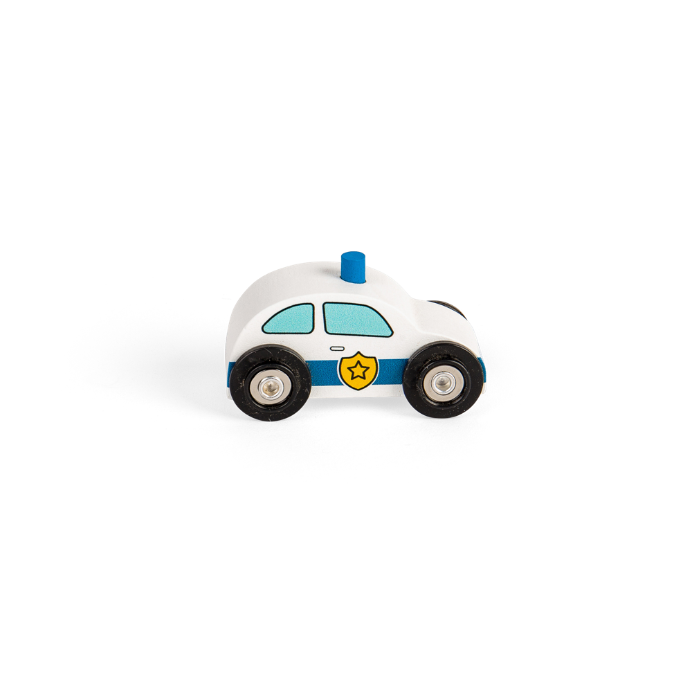 City Vehicles Set – Wooden Taxi, Double Decker Bus, Fire Engine, Police Car