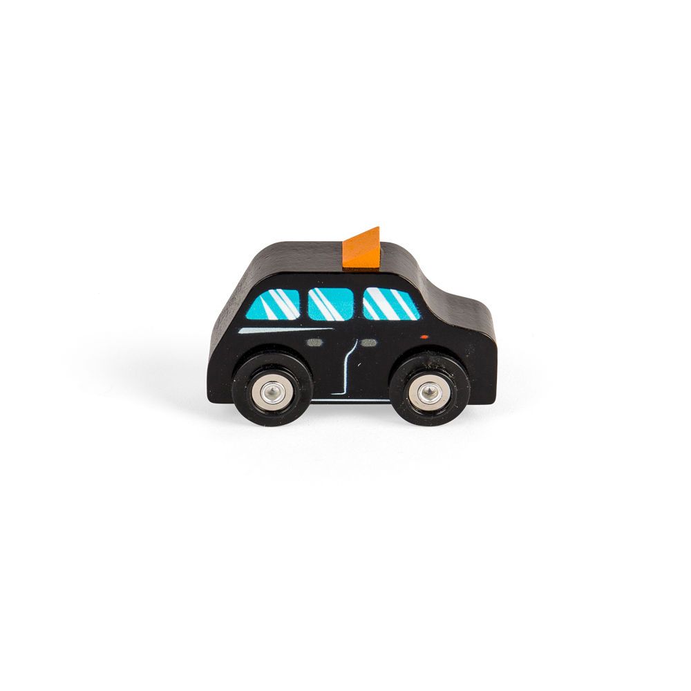 City Vehicles Set – Wooden Taxi, Double Decker Bus, Fire Engine, Police Car