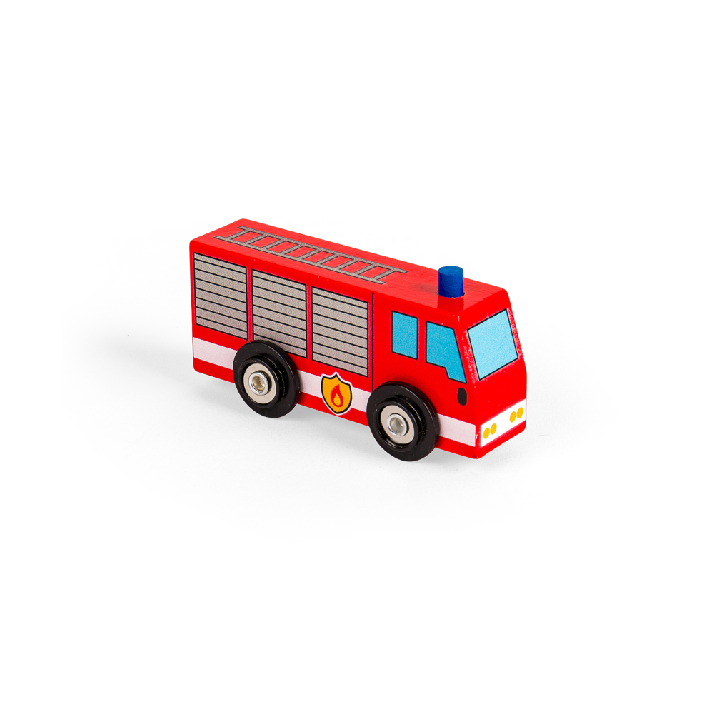 City Vehicles Set – Wooden Taxi, Double Decker Bus, Fire Engine, Police Car
