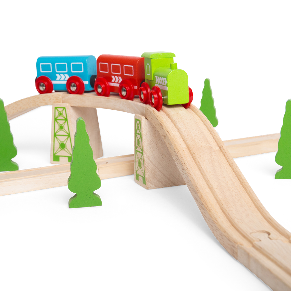 Wooden Railway Ascender/Descender – Compatible Train Track Accessory