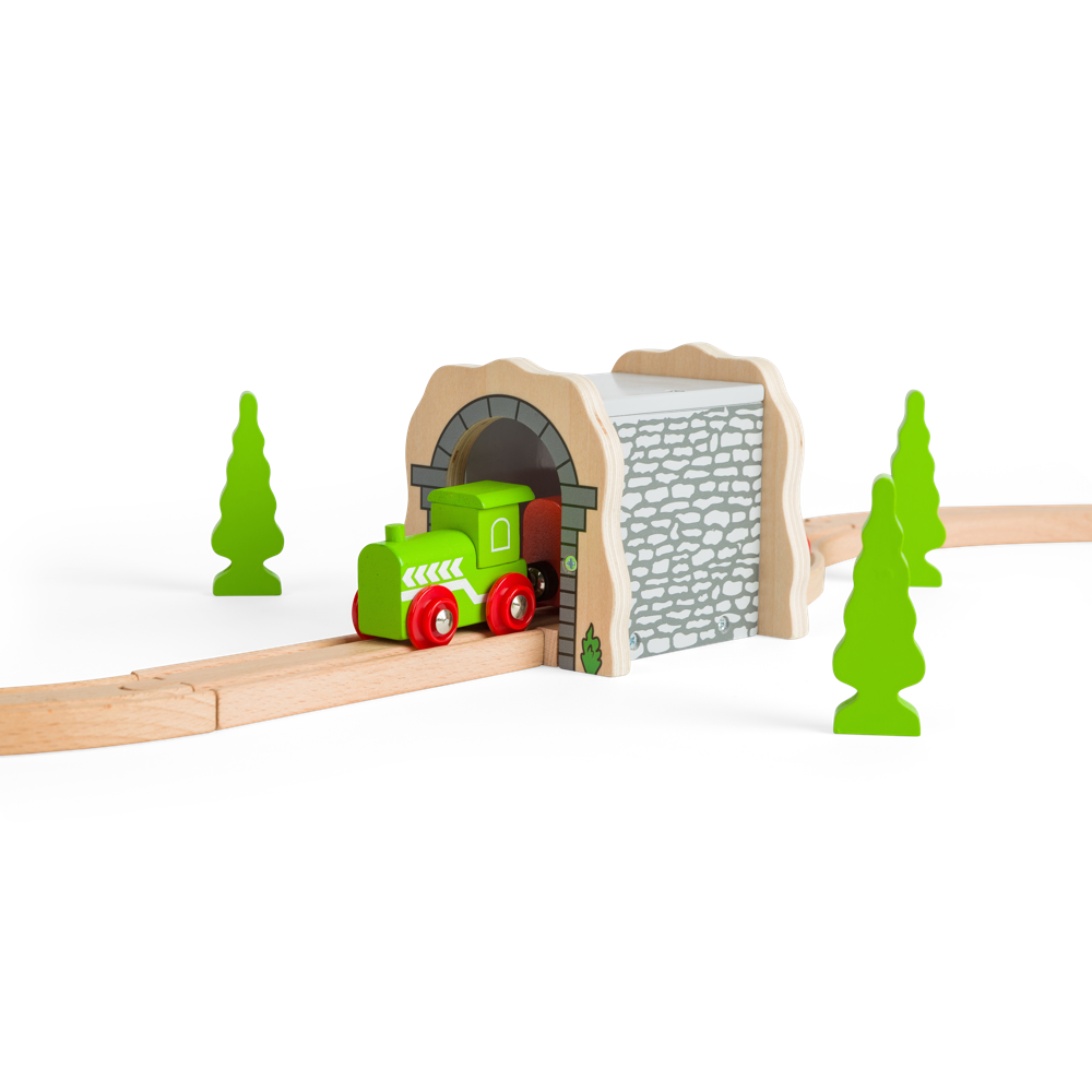 Grey Stone Tunnel – Wooden Train Track Accessory for Wooden Railway Sets