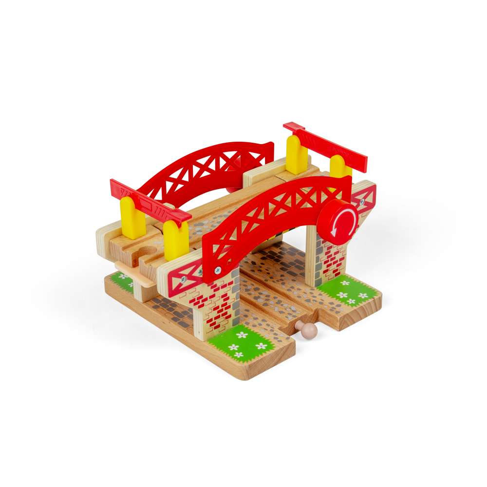 Wooden Lifting Bridge for Train Sets – Railway Accessory, FSC Certified