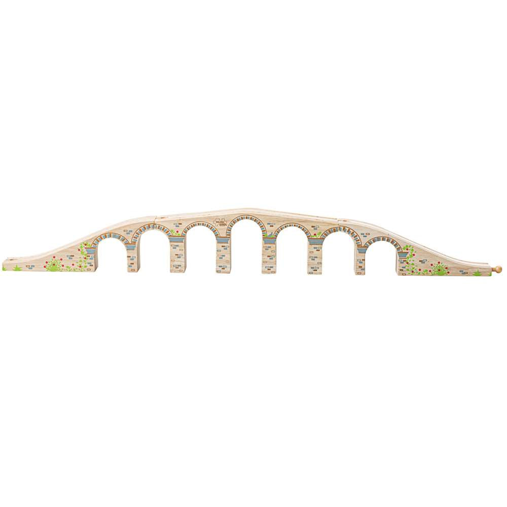 Wooden Railway Viaduct Bridge – 7 Arch Train Track Accessory