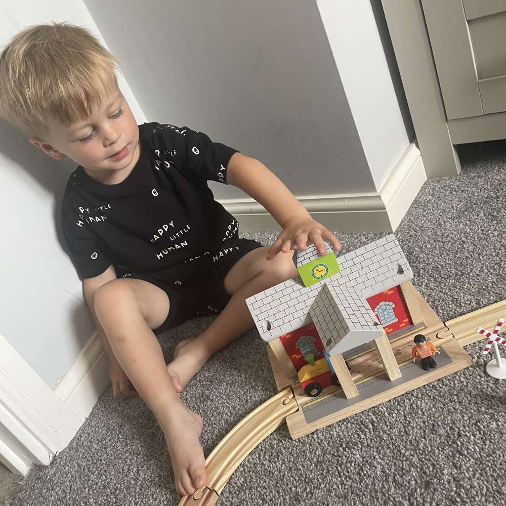 Wooden Railway Station – Toy Train Accessory Compatible with Major Brands