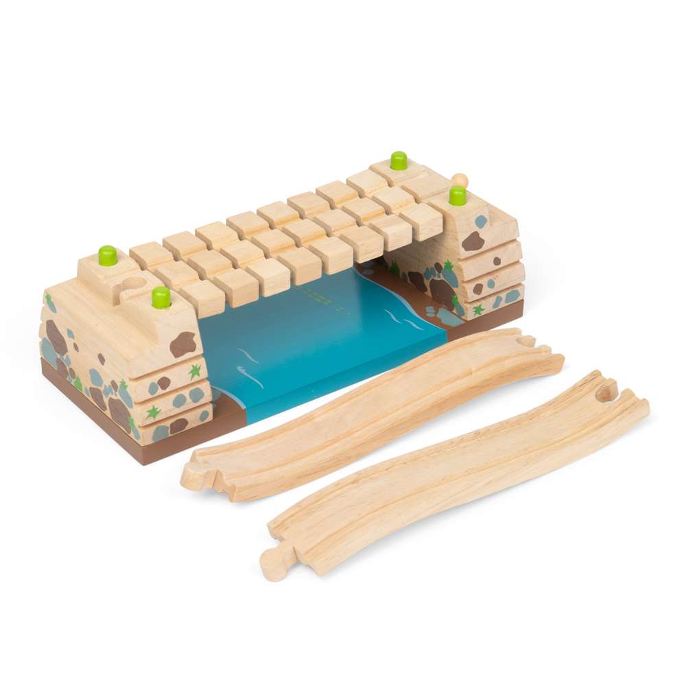 Clickety Clack Wooden Train Bridge – Railway Accessory Compatible Toy