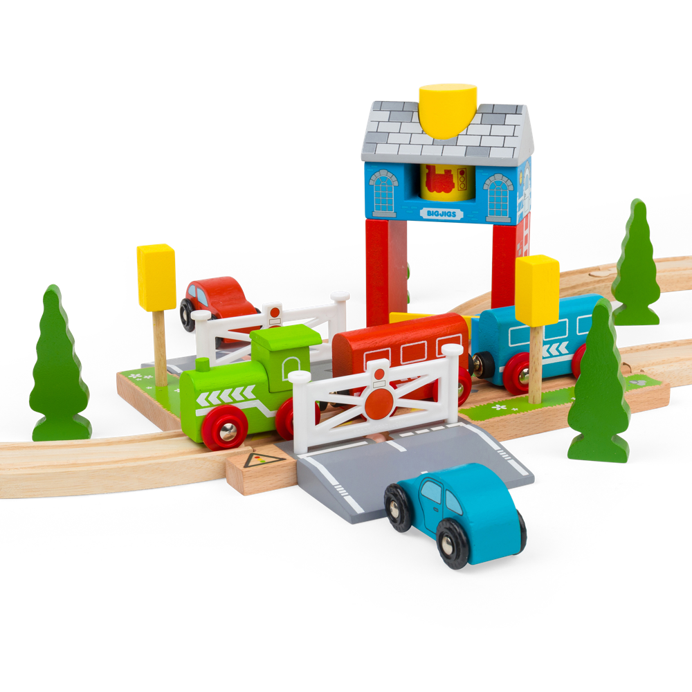 Wooden Signal Box – Toy Train Accessory, Railway Safety, Compatible Tracks