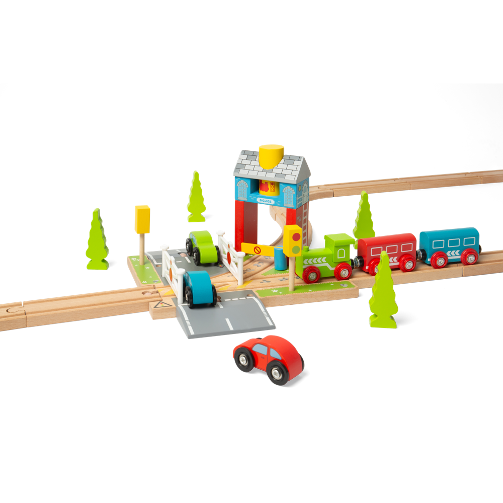 Wooden Signal Box – Toy Train Accessory, Railway Safety, Compatible Tracks