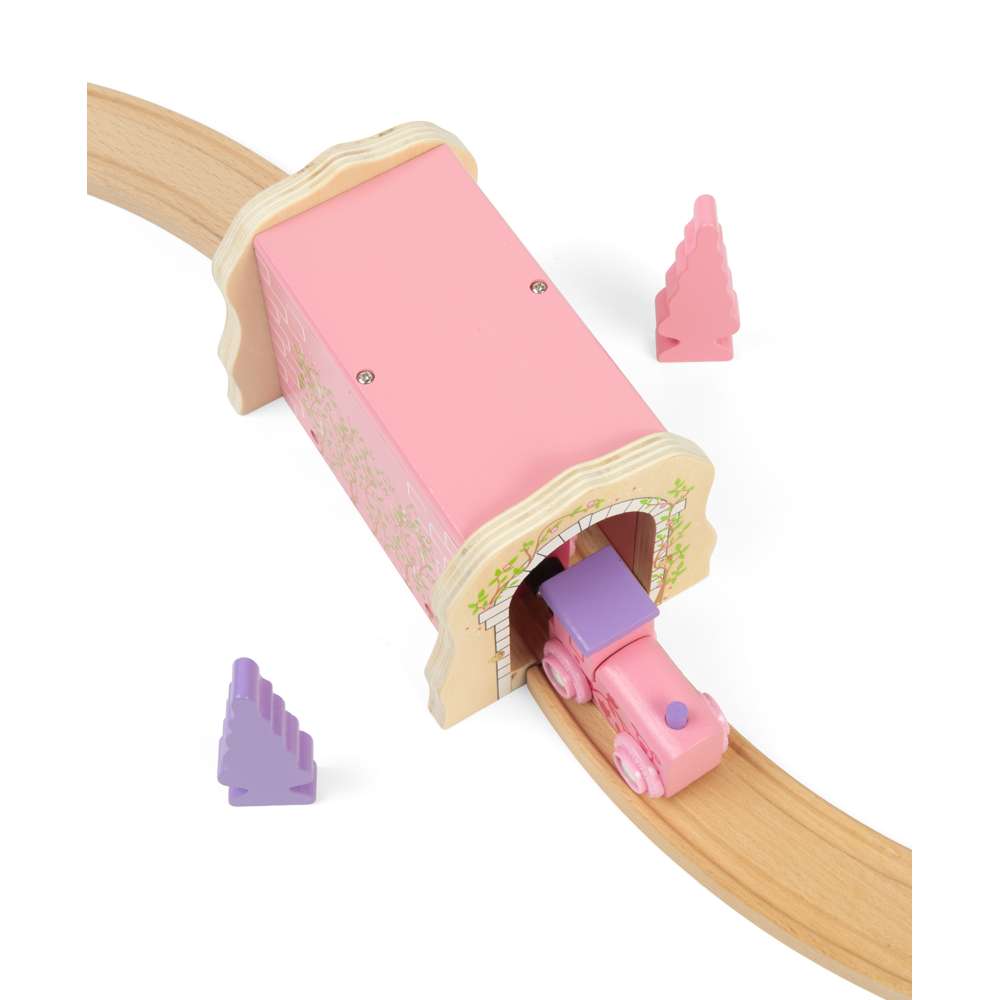Pink Brick Tunnel – Wooden Train Set Toy, Compatible with Wooden Railways