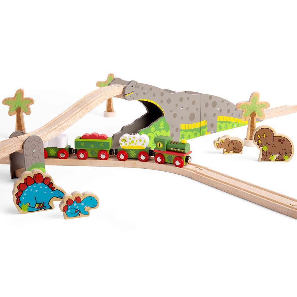 Bronto Riser – Dinosaur Wooden Train Track Accessory for Railway Sets
