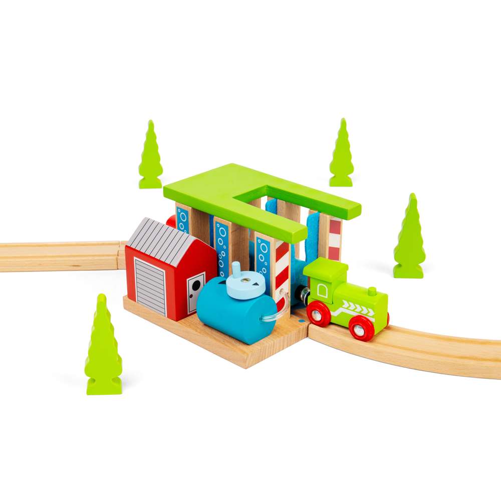 Wooden Train Washer – Toy Train Accessory for Wooden Railway Sets