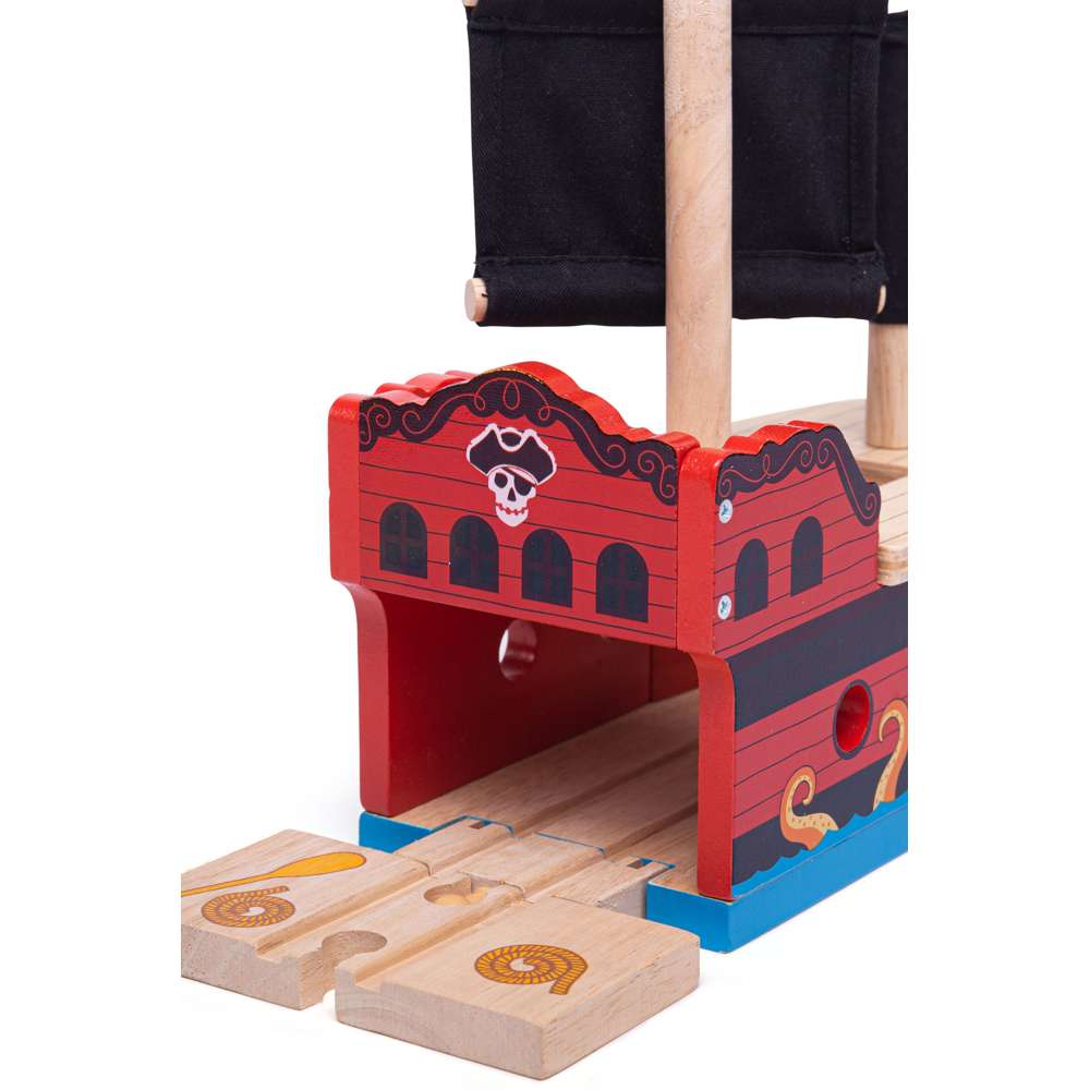 Pirate Galleon Wooden Train Set Accessory – Compatible with Major Railways