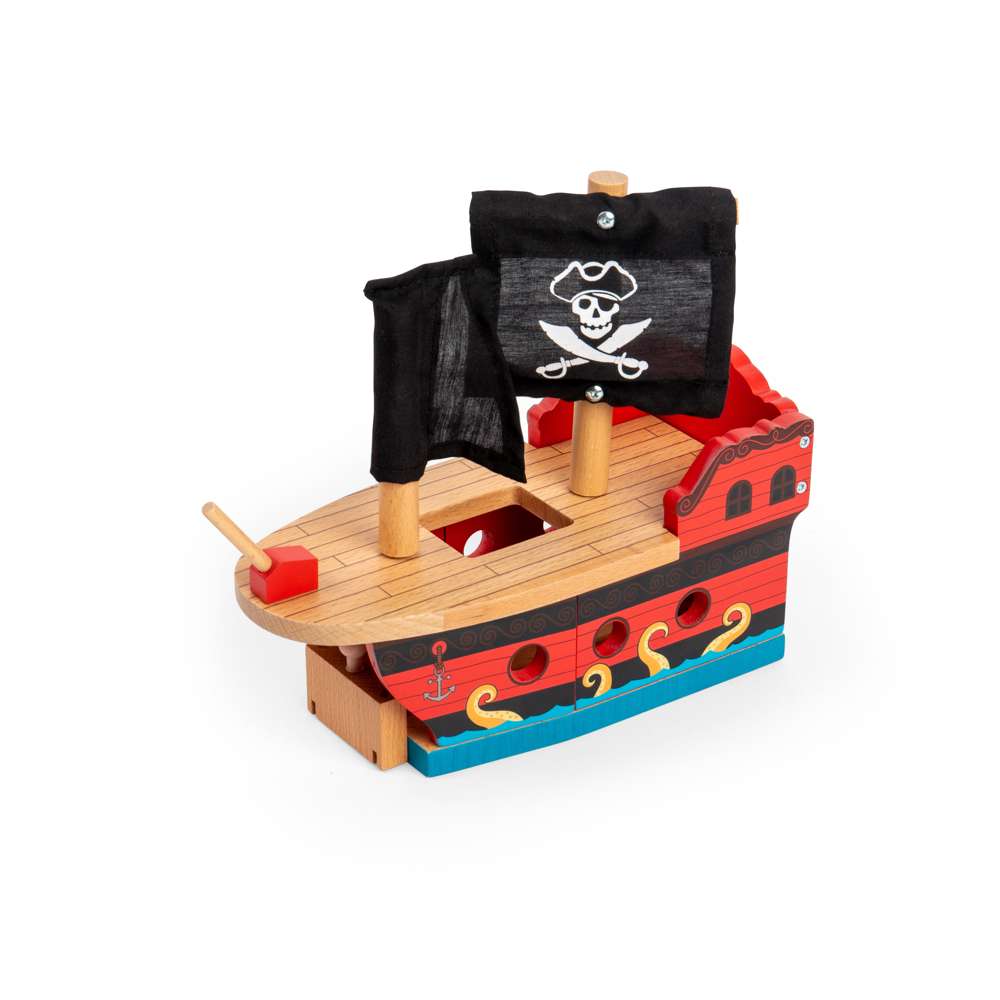 Pirate Galleon Wooden Train Set Accessory – Compatible with Major Railways