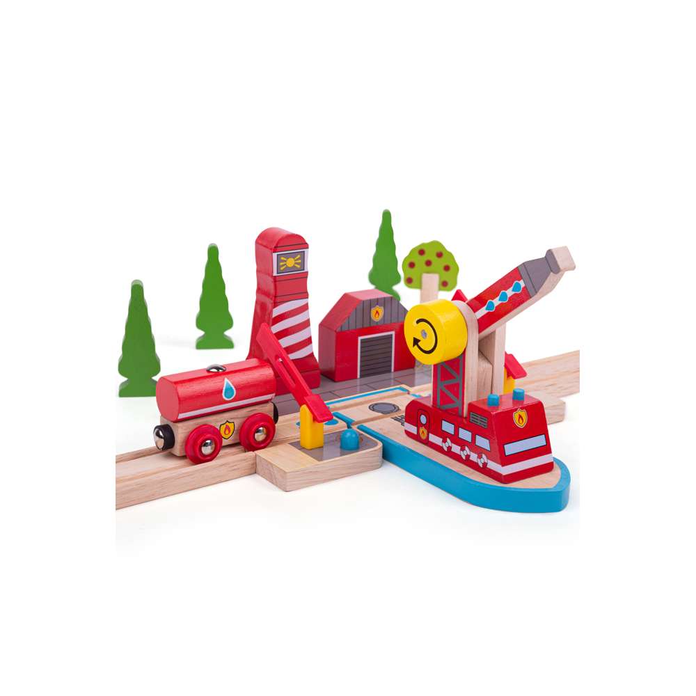 Fire Sea Rescue Wooden Train Accessory – Compatible with Wooden Railways