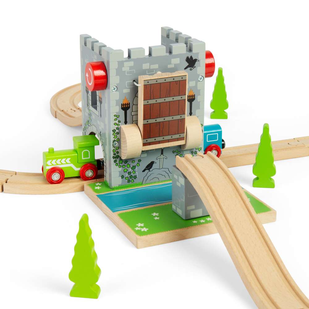 Wooden Train Drawbridge – Compatible Railway Accessory for Kids