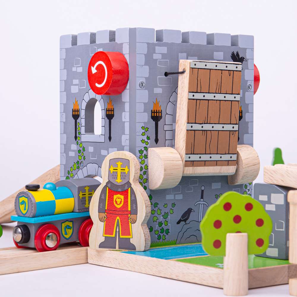 Wooden Train Drawbridge – Compatible Railway Accessory for Kids
