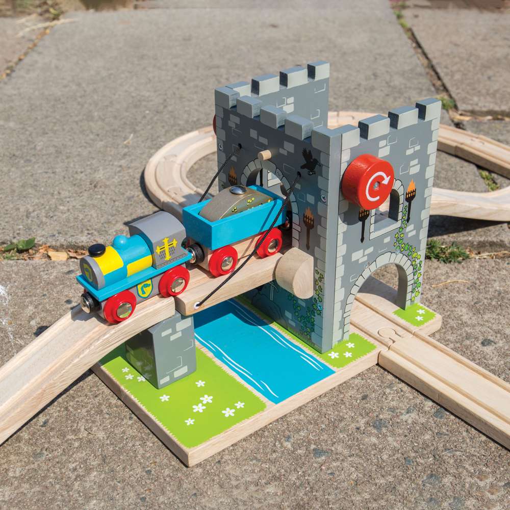 Wooden Train Drawbridge – Compatible Railway Accessory for Kids