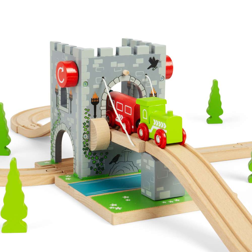 Wooden Train Drawbridge – Compatible Railway Accessory for Kids