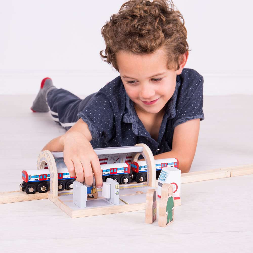 London Underground Station Wooden Train Toy – Compatible with Wooden Railway