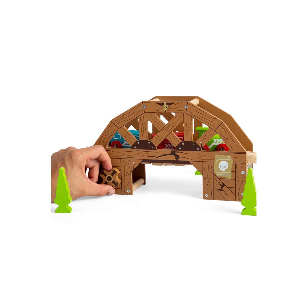 Rickety Bridge – Collapsing Wooden Train Track Accessory for Kids