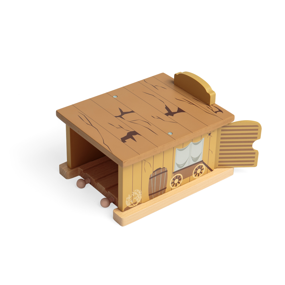 Saloon Tunnel – Wild West Wooden Train Accessory for Kids Railway Sets