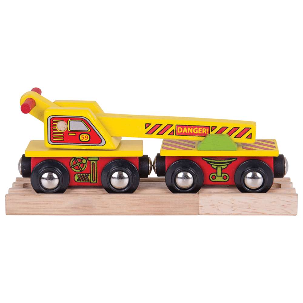 Crane Wagon for Wooden Train Sets – Compatible Magnetic Toy Railway