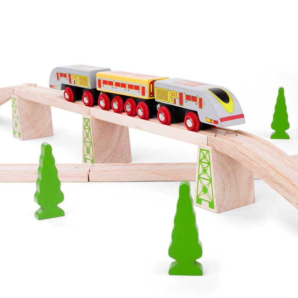 Wooden Bullet Train – Magnetic, Compatible with Wooden Railway Tracks