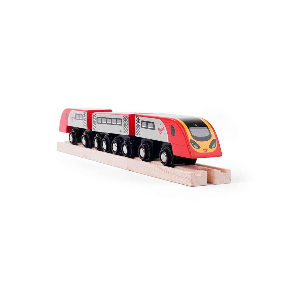 Virgin Trains Pendolino Toy Train – Wooden Railway Engine & Carriage Set