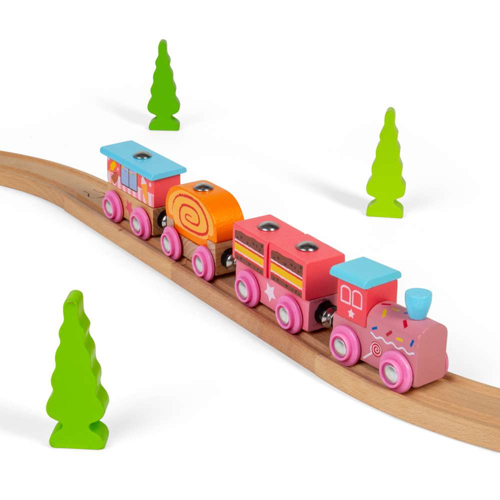 Sweetland Express Wooden Train – Compatible with Wooden Railway Tracks