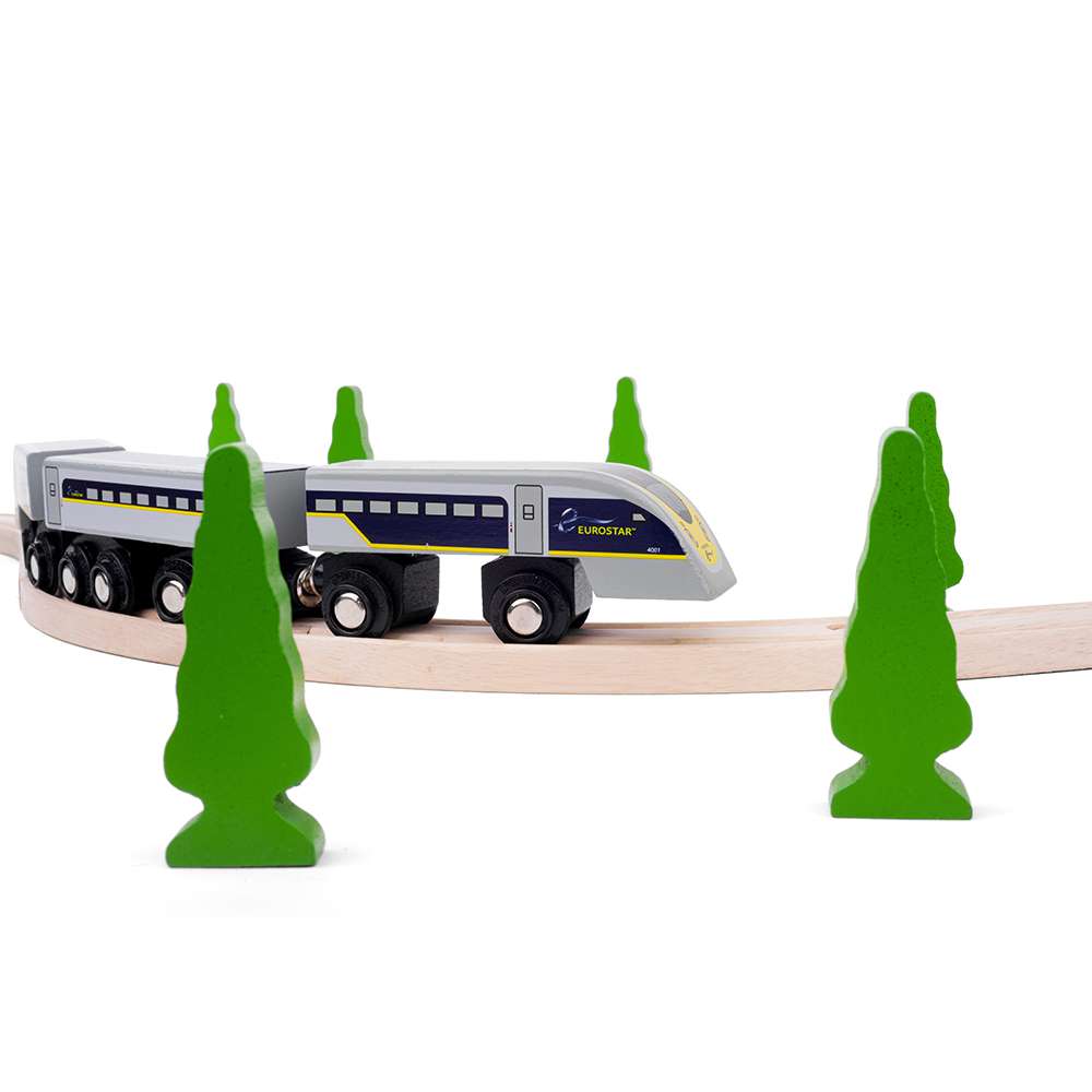 Eurostar e320 Wooden Toy Train – Compatible with All Wooden Railway Sets