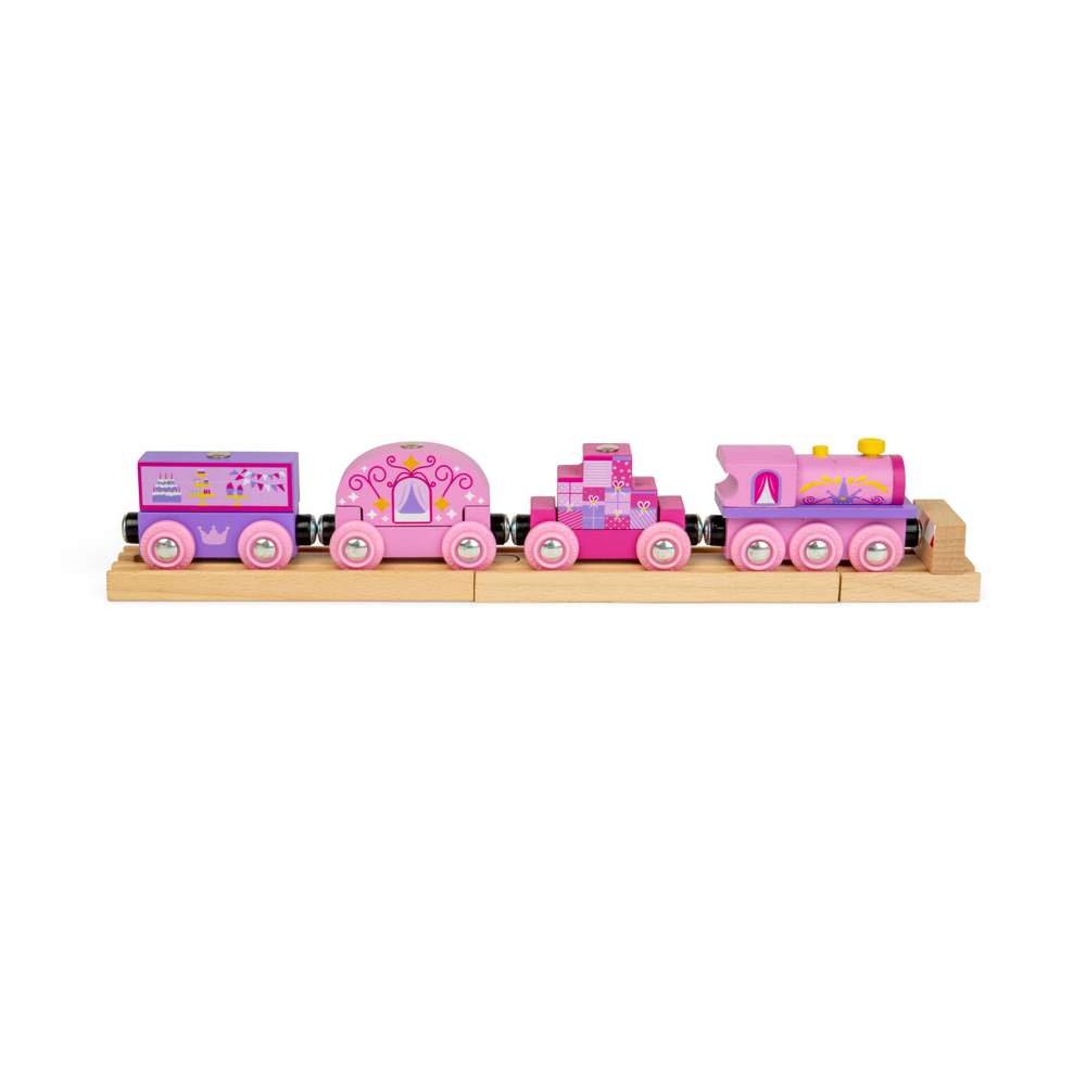 Bigjigs Rail Princess Train - 9 Piece Wooden Railway Toy for Kids