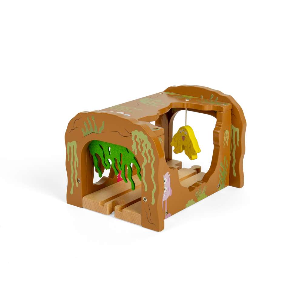 Monster Tunnel – Wooden Train Track Accessory for Kids, Fits Major Brands