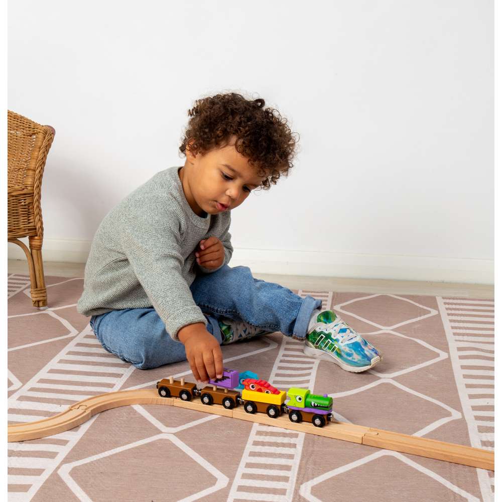 Monster Train Wooden Toy Engine & Carriages – Compatible with Wooden Railway