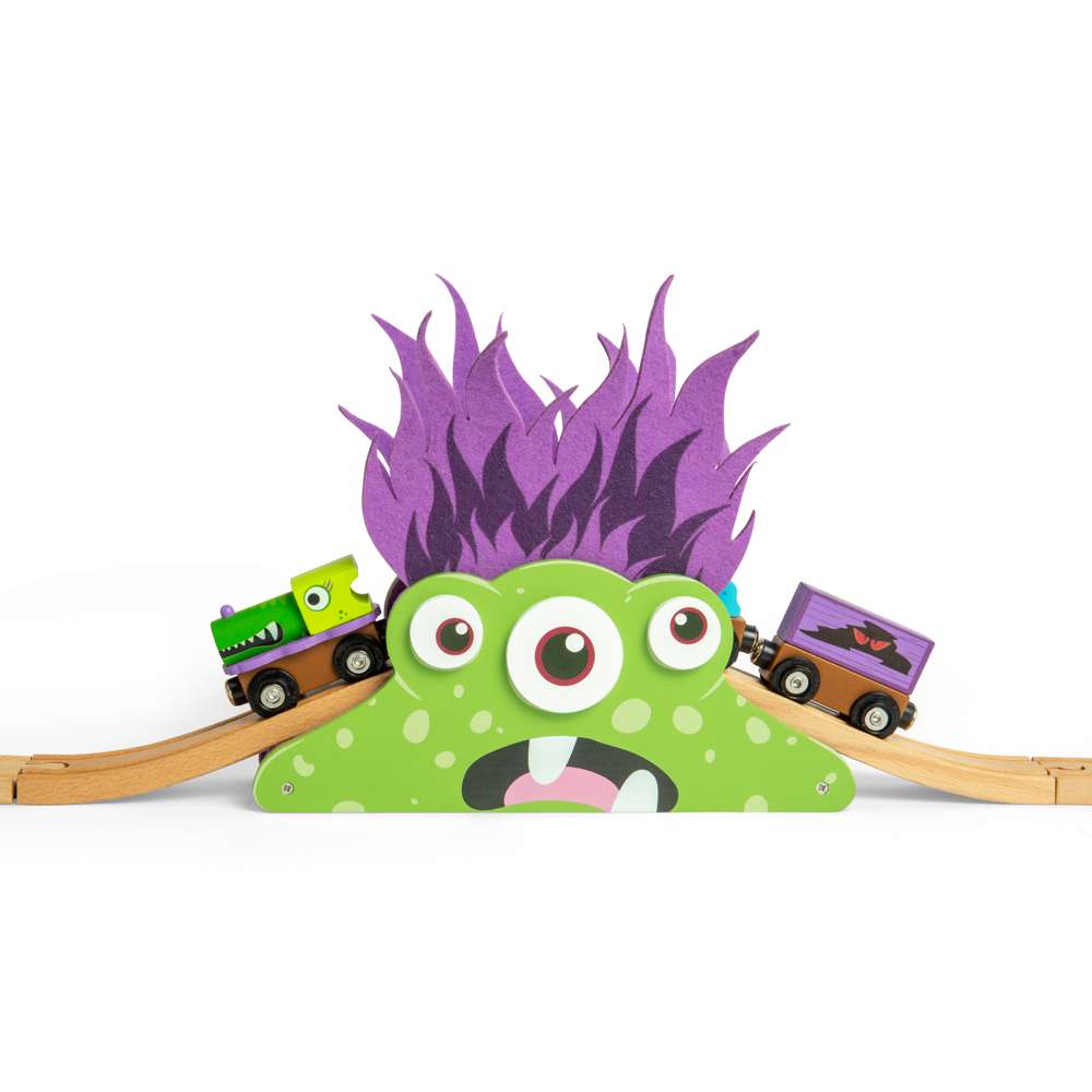 Monster Bridge – Wooden Train Track Accessory for Kids, Three-Eyed Monster Toy