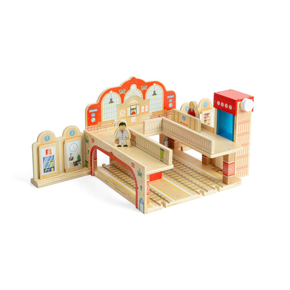 Grand Central Station Wooden Train Set – Compatible Railway Accessory Toy