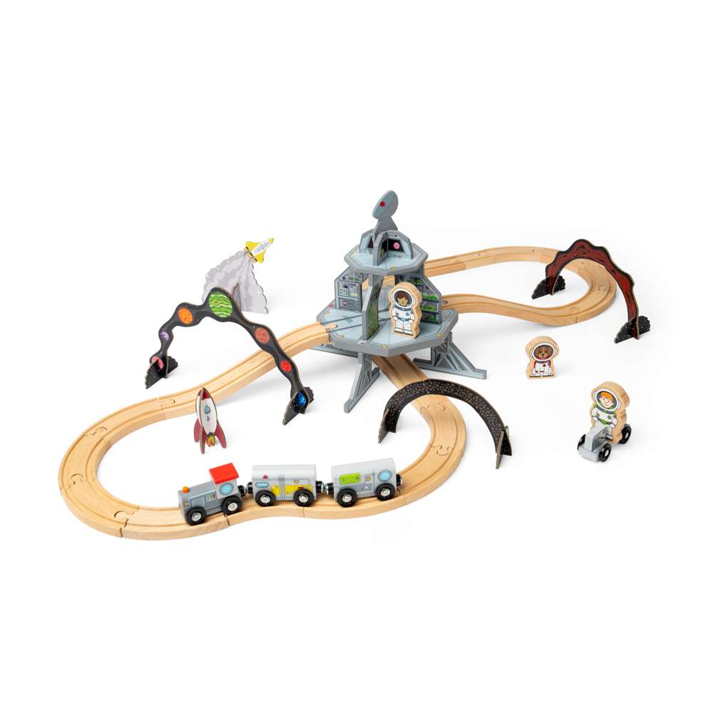 Space Train Set For Kids with Astronauts and Accessories – 40 Piece Playset