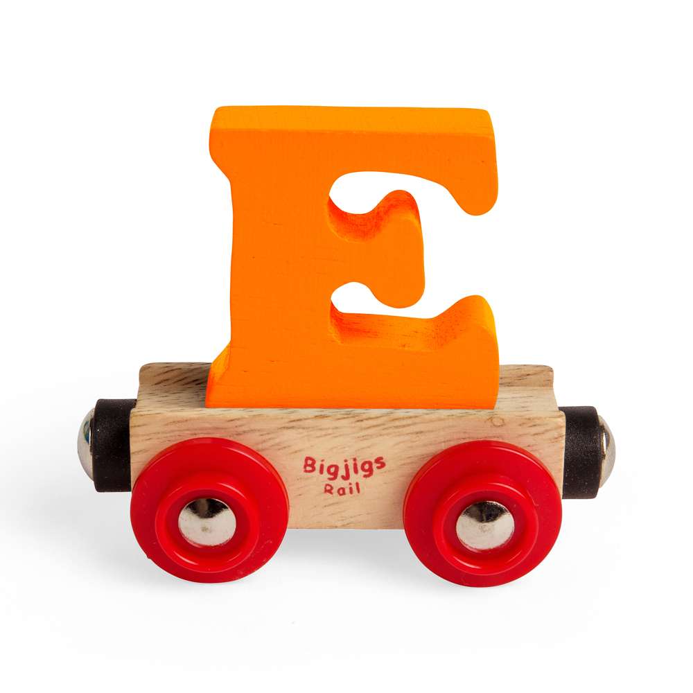 Bigjigs Rail Name Letter E – Wooden Train Personalised Carriage