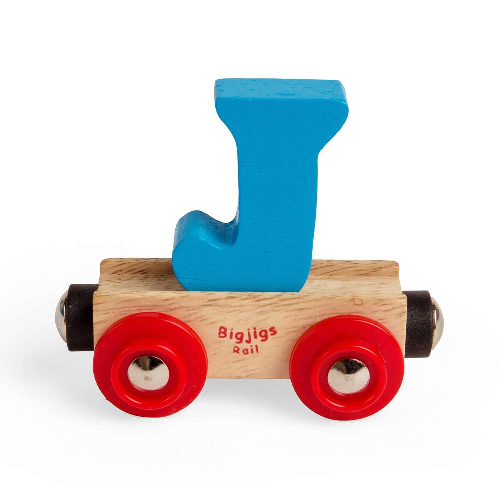 Wooden Train Rail Name Letter J – Bigjigs Personalized Toy Carriage