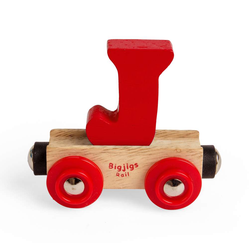 Wooden Train Rail Name Letter J – Bigjigs Personalized Toy Carriage
