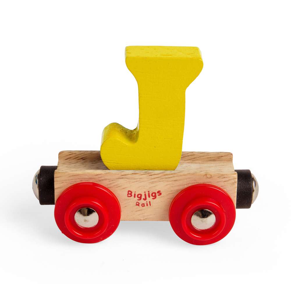 Wooden Train Rail Name Letter J – Bigjigs Personalized Toy Carriage