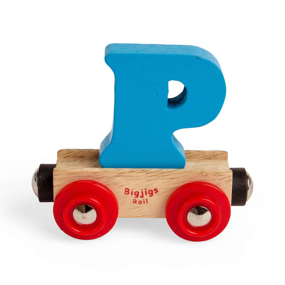Personalised Wooden Train Letter 'P' – Bigjigs Rail Name Carriage