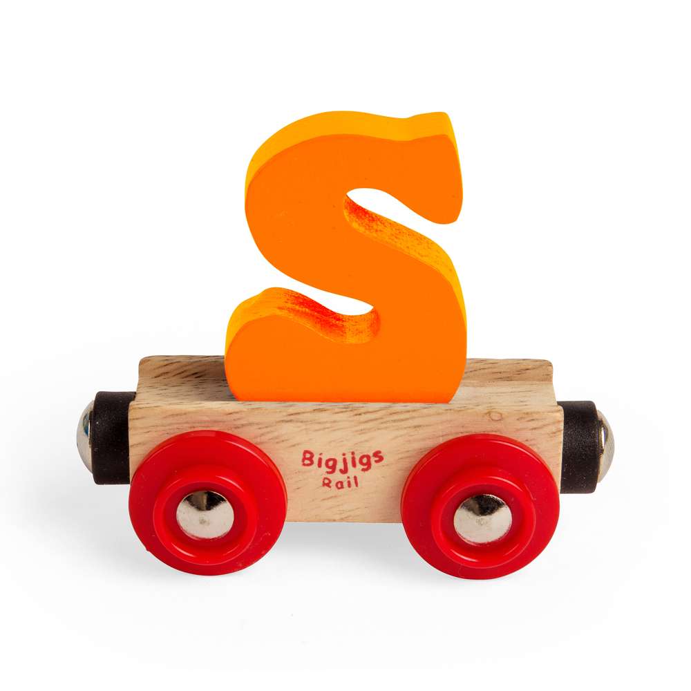 S Letter Wooden Train Carriage – Personalised Rail Name Accessory