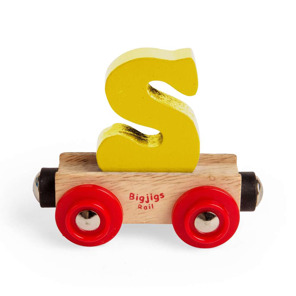 S Letter Wooden Train Carriage – Personalised Rail Name Accessory