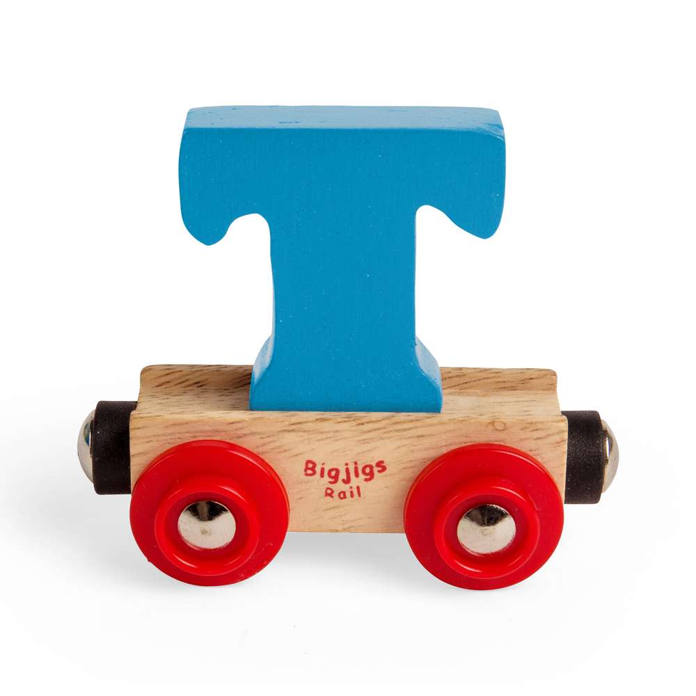Bigjigs Rail Name Letter T – Wooden Train Set Accessory for Kids