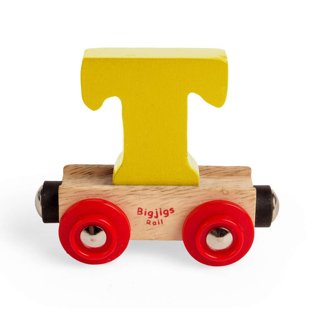 Bigjigs Rail Name Letter T – Wooden Train Set Accessory for Kids