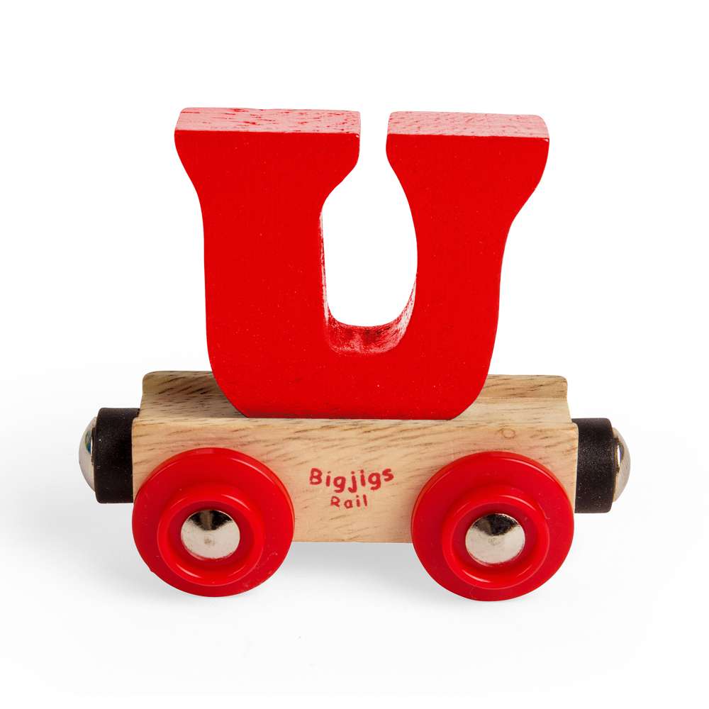 Wooden Train Rail Name Letter U – Personalised Bigjigs Railway Carriage