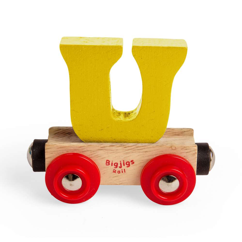 Wooden Train Rail Name Letter U – Personalised Bigjigs Railway Carriage