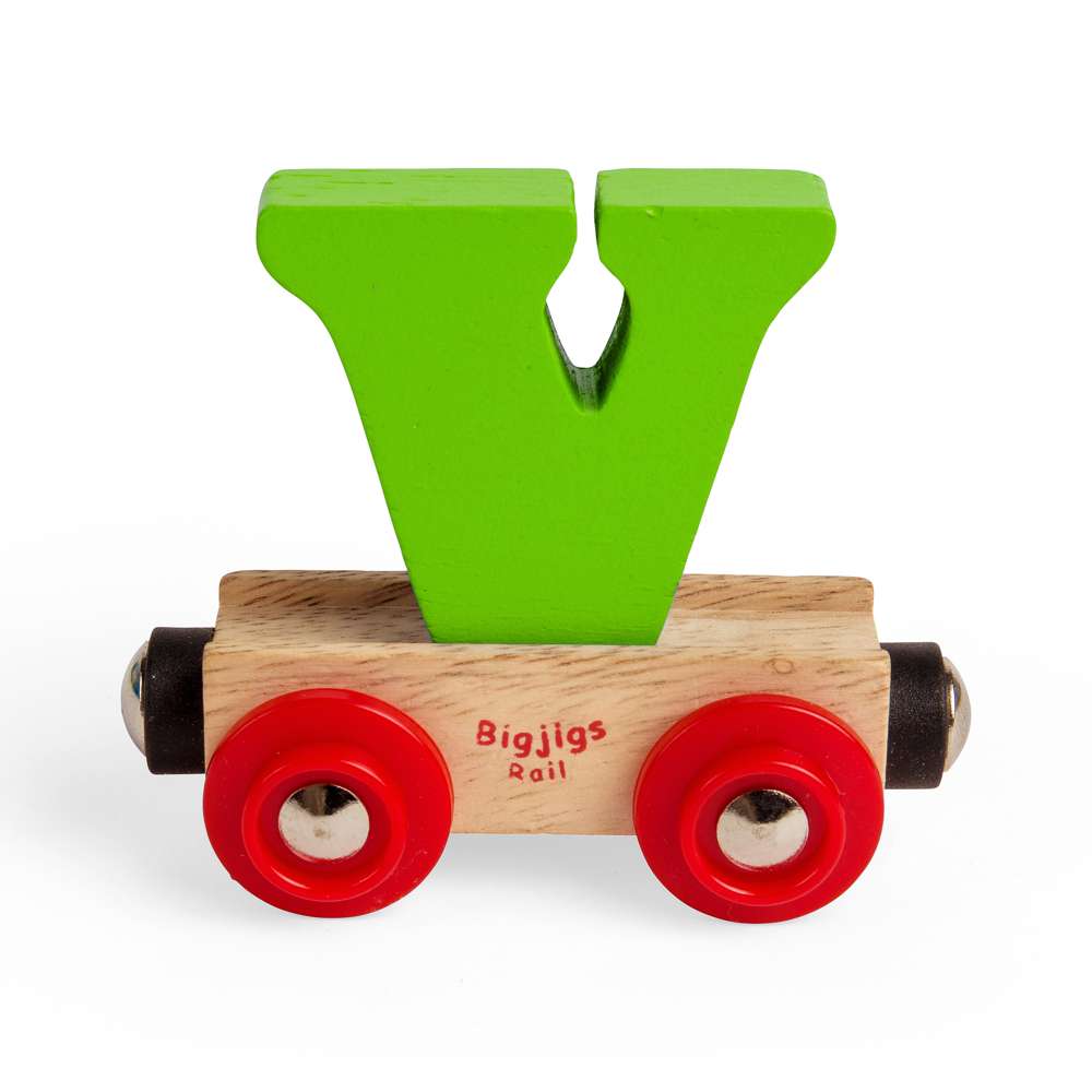 Rail Name Letter V – Wooden Train Carriage Compatible with Bigjigs